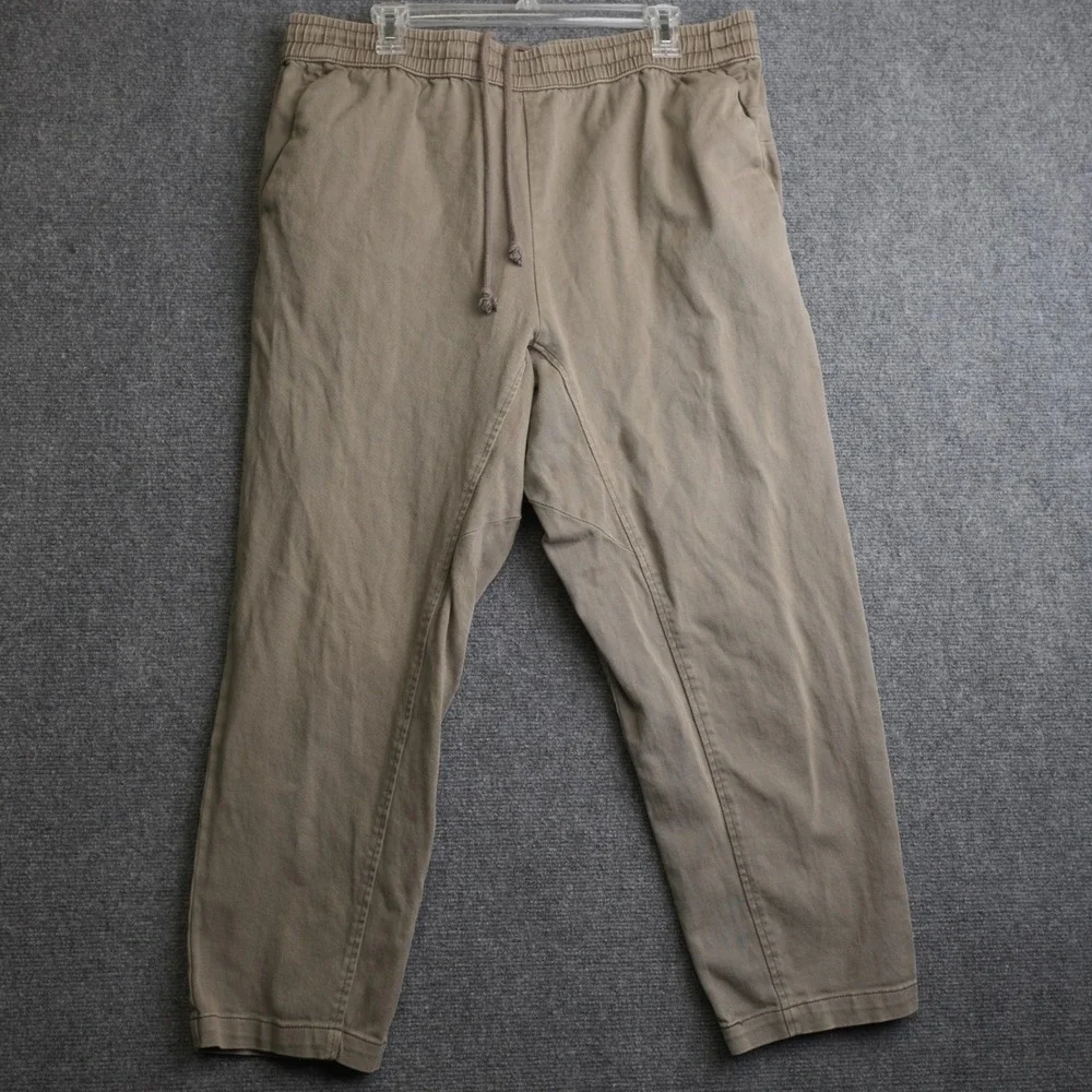 Elwood‎ Jogger Pants Mens L Brown Chino Stretch Drawstring Casual Straight Leg